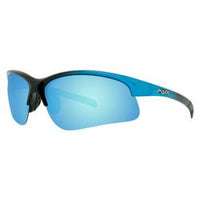 Maxx Eyewear Domain Mirrored Smoke Polarized Lens - Black-Blue Frame 57576