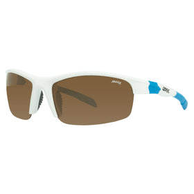 MAXX EYEWEAR Switchback Brown Polarized Sunglasses - White & Blue Accents 57591
